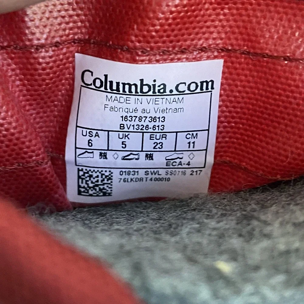 Columbia Powderbug Plus Snow Boot Toddler 6 Red Waterproof Insulated NEW